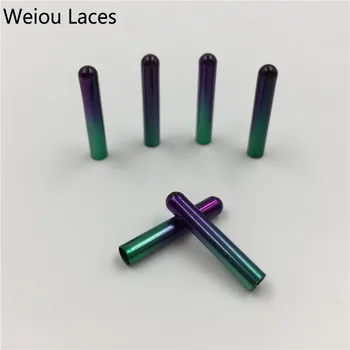 

(20pcs/Lot) Weiou 3.8x22mm Luxury Gradient Purple Green Seamless Painted Metal Tips Replacement Bullet Head Shoelace Aglets DIY
