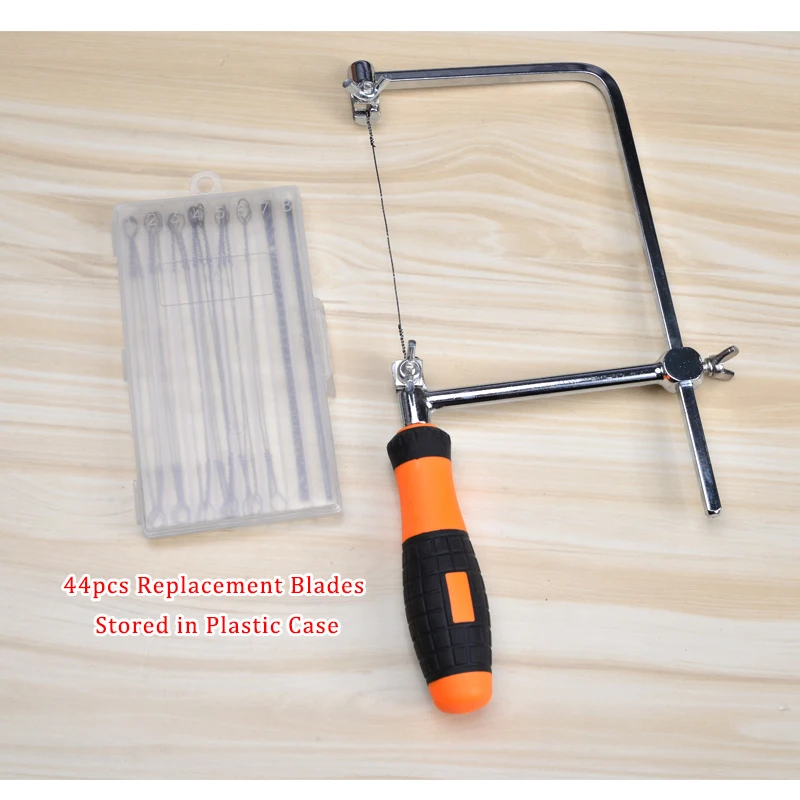  Steel Frame Coping Saw with 44pcs Replacement Blades (62-105mm Throat Depth)