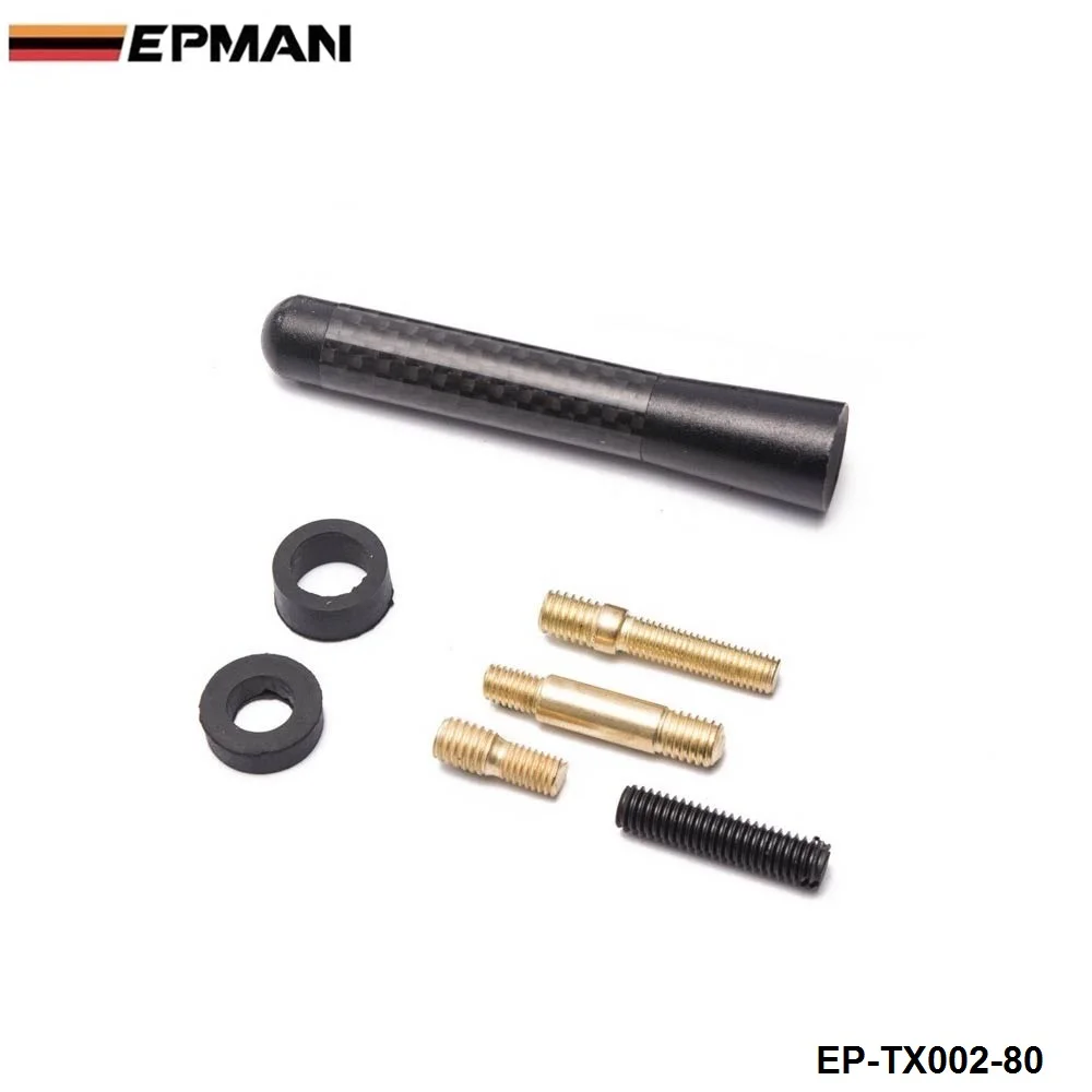 1 Set Car 8cm Carbon Fiber Aluminum Screw Radio Black Short Antenna Aerial