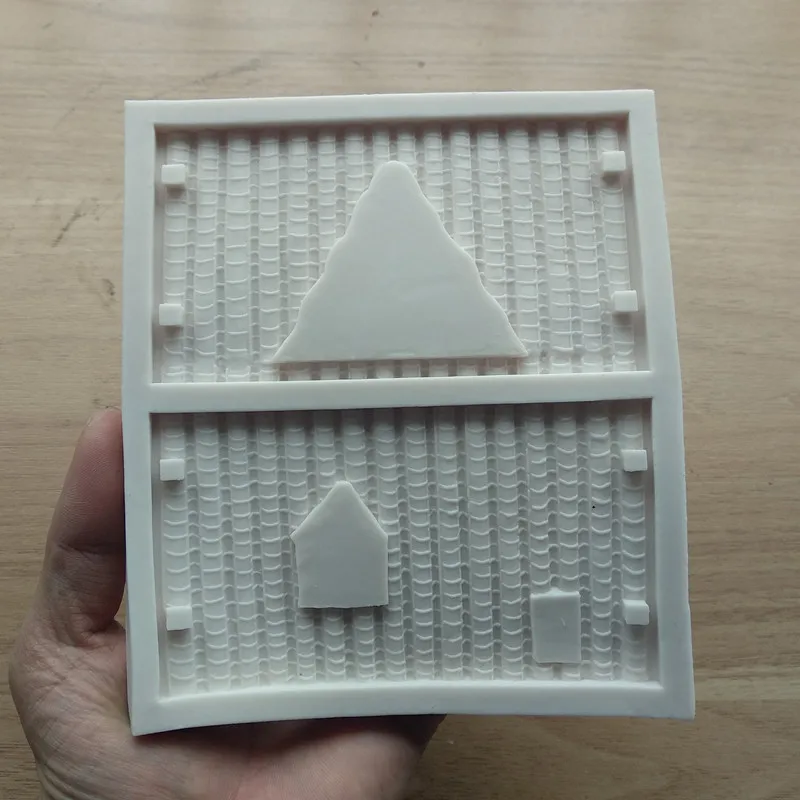 3D Fairy House Brick Wall Fence Silicone Molds Fondant Chocolate Candy