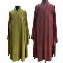 Унисекс буддийская медитация с широкими рукавами халат haiqing форма для боевых искусств одежда в стиле Дзен буддизм Мастер костюмы зеленый/красный