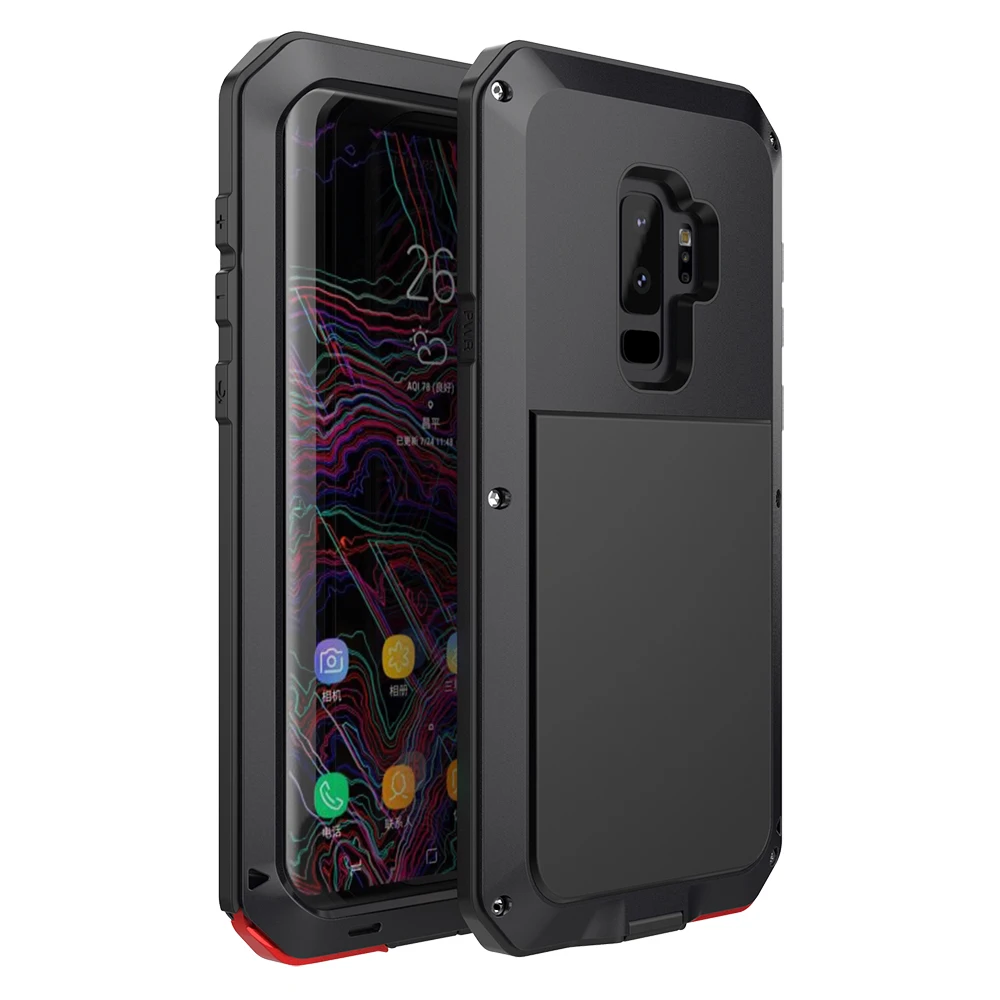 Classic Luxury Glossy Metal Armor Heavy Duty Protection For Samsung S9Plus for Military Shockproof Case |