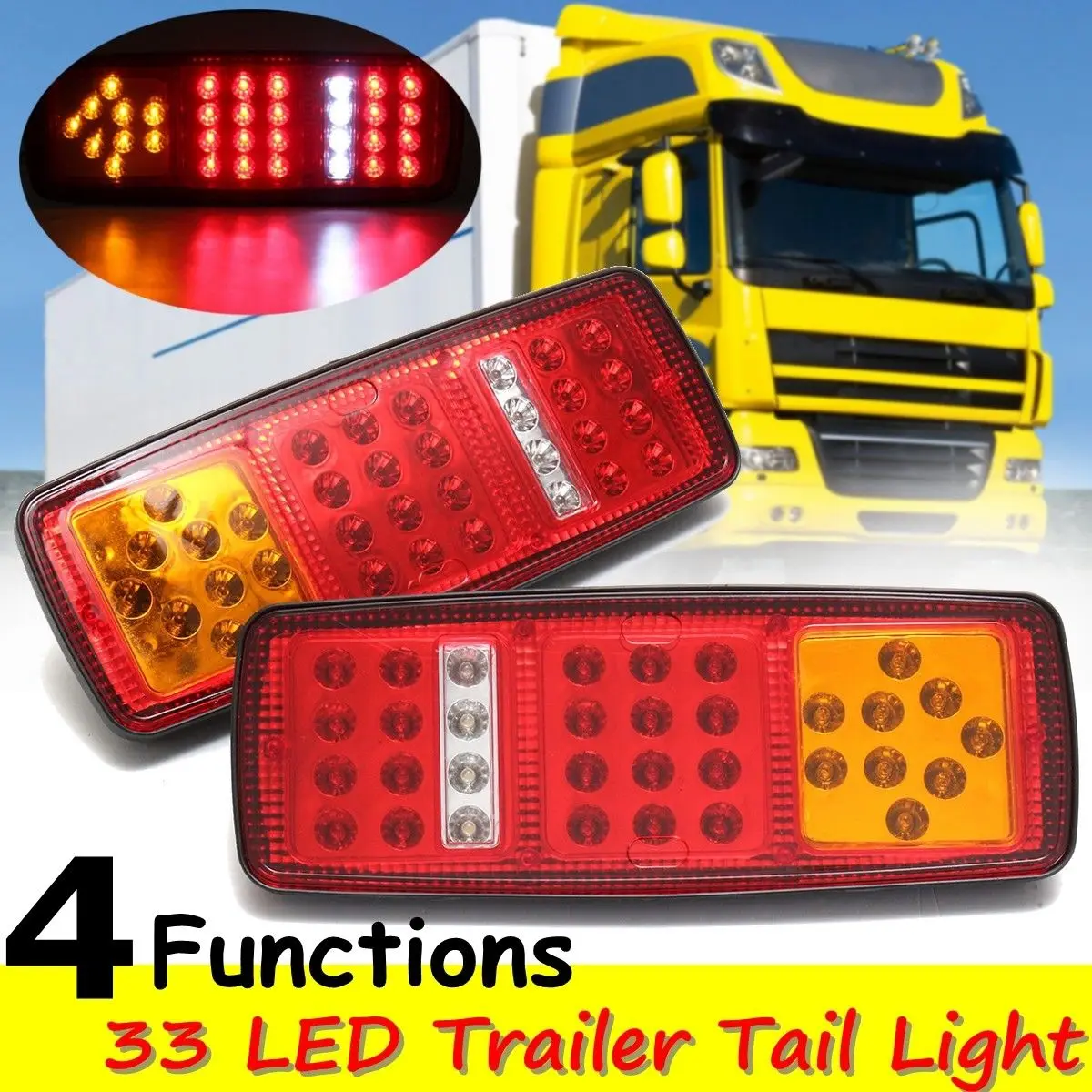 ABS 12V 5W Грузовик Прицеп Лодка 33 светодиодный фонарь задний стоп индикатор водонепроницаемый комплект