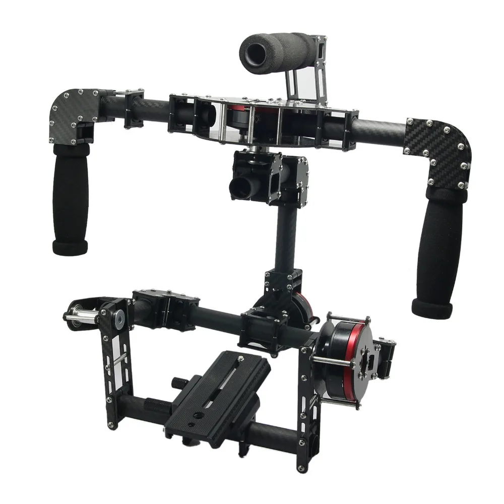 3 Axis Handle DSLR Carbon Fiber Brushless Gimbal W 3pcs Motors Handle Camera Mount For Photography