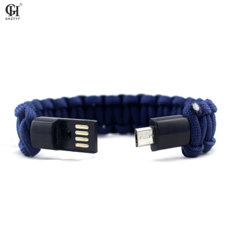 

Umbrella Rope Bracelet For Samsung Xiaomi Android USB Data Cable Charger Multifunction Bracelets Bangles