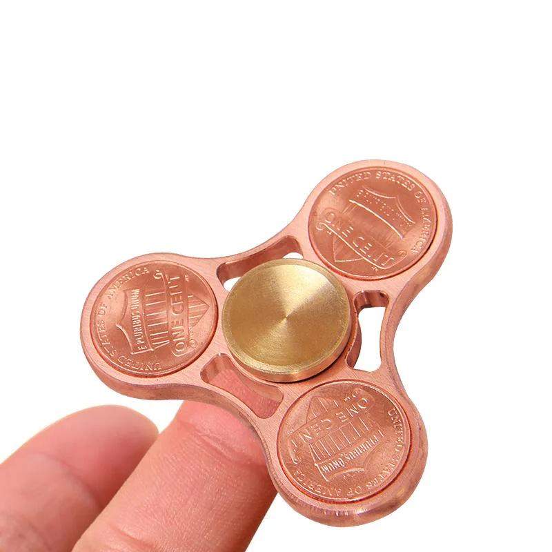 US Dollar Coins Gyro Fidget Hand Tri Spinner EDC Toys Metal Brass Torqbar Ceramic Bearing Spinner