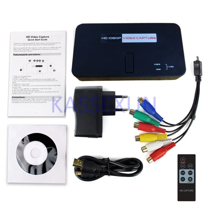 1080P Video Capture Card, convert HDMI/YPbPr directly into U-Driver, TF Card, HDMI,