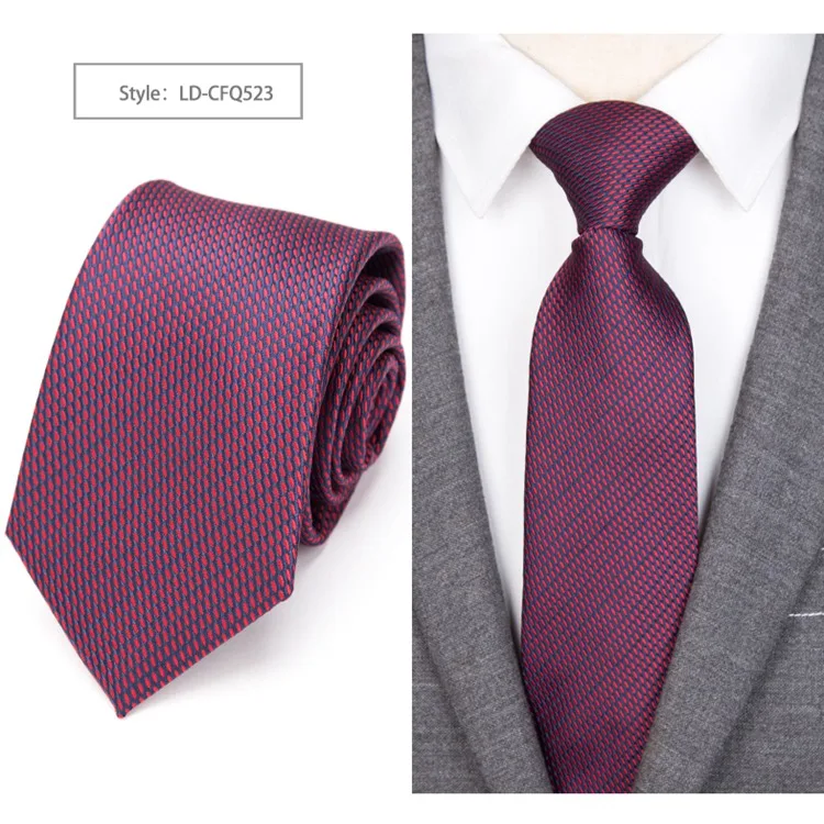 Мужской роскошный галстук, официальные жаккардовые галстуки, тканые клетчатые галстуки, Свадебный галстук-бабочка, мужская деловая рубашка, аксессуары, Corbatas Para Hombre - Цвет: LD-CFQ523