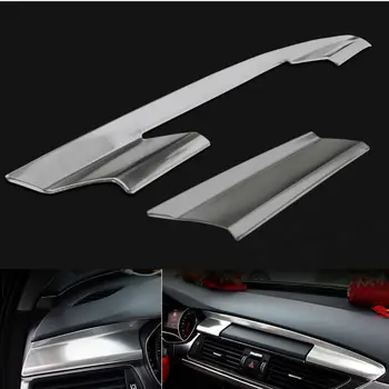 

2x Car Styling Center Navigation Dashboard Frame Cover Trim Sticker Stainless Steel Fit For Audi A6 C7 2012-2017 Car Accessories