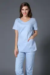 Лаборатория пальто хирургические кепки Новое поступление 100% хлопок сладкий цвет молодых для женщин больничный медицинский скраб одежда