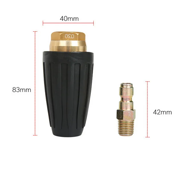 Pressure Washer Rotating Turbo Spray  Nozzle 3000 PSI ,14'' Quick Connect Plug Ceramic core rotating lotus nozzle #4m10 (5)
