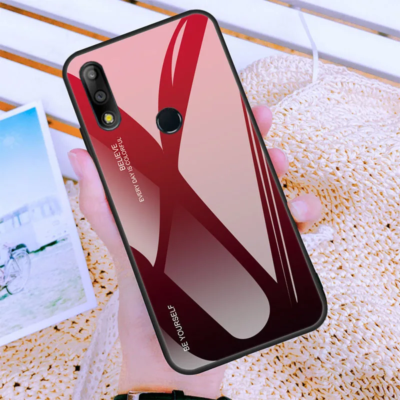 

Case For Asus Zenfone Max Pro M2 ZB631KL ZB633KL Case Gradient Tempered Glass Cover Luxury Hard Case For ZB631KL ZB633KL Cover