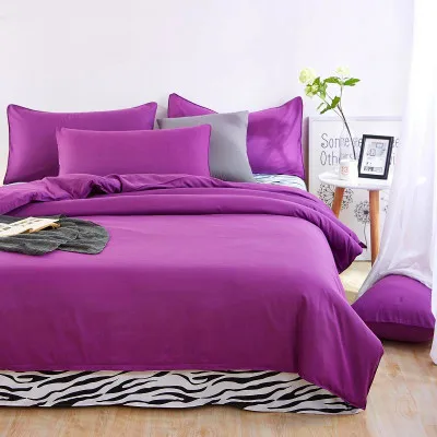 Фиолетовый комплект Постельных Принадлежностей 3/4 шт. пододеяльник устанавливает постельное белье наборы включают Пододеяльник простыня Наволочка Королева полный близнец размер