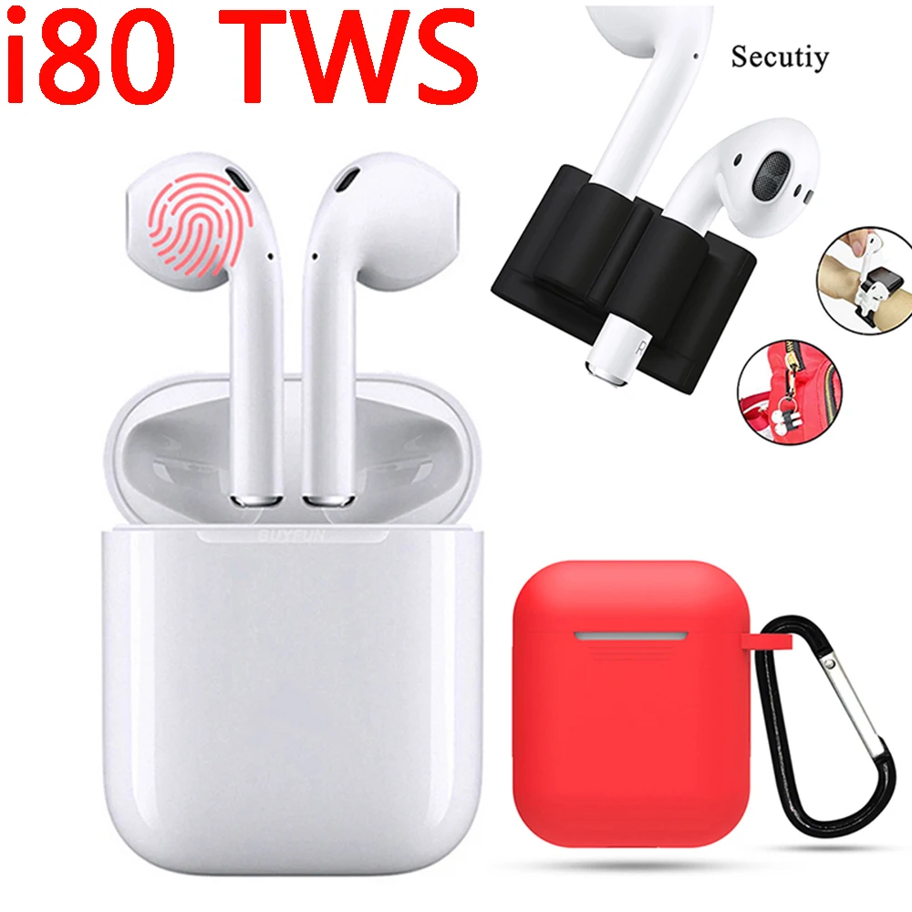 

Mini Pop-up Bluetooth I80 TWS 1: 1 5.0 Earphone Wireless Bluetooth Ear Hook Chip Sound Mic for airb pk I10 I20 I30 I50 i60 tws