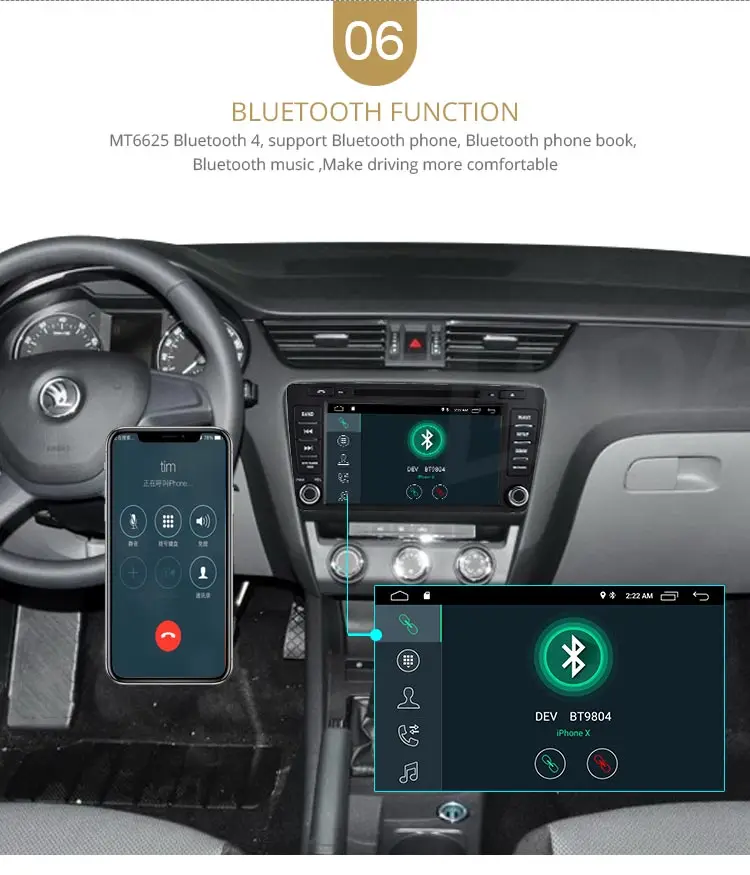 Sale LJDA 8 Inch 2 DIN Anrdroid 9.1 Car DVD Player For SKODA Octavia 2009-2013 Bluetooth WIFI GPS Navigation Radio Multimedia 2G RAM 8