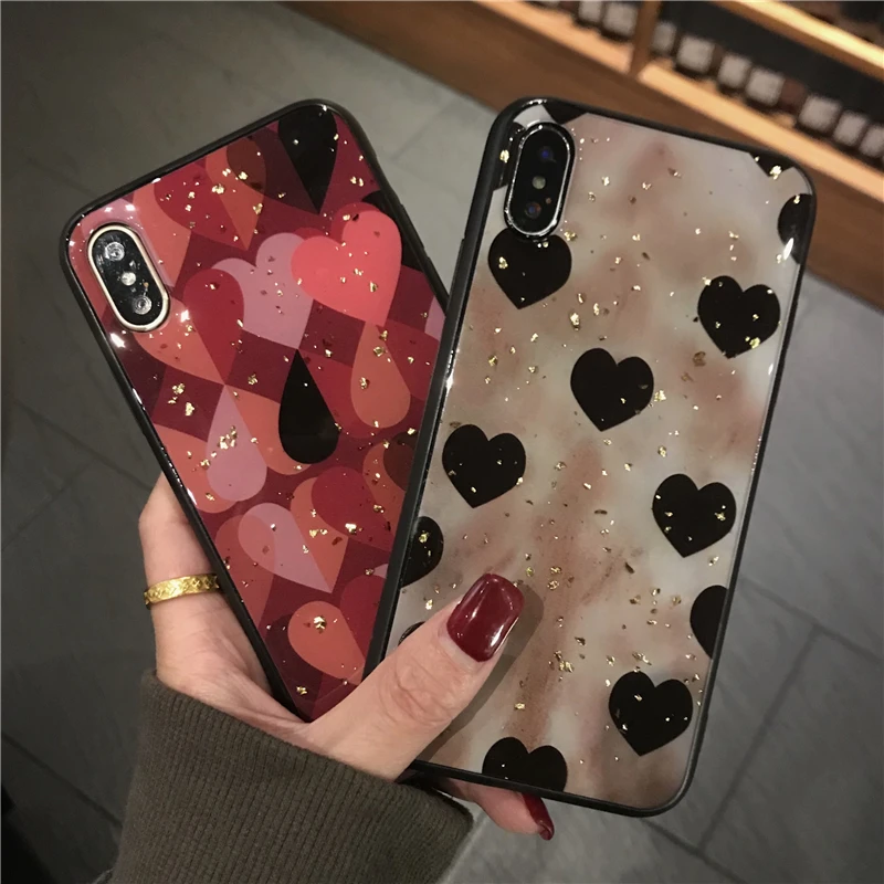 

LISM Casing For Huawei P10 P20 P30 Mate10 Mate20 Pro Nova2 3 4 5 Honor7x 8x V9 V10 Play Love Heart Luxury Epoxy Phone Case Cover