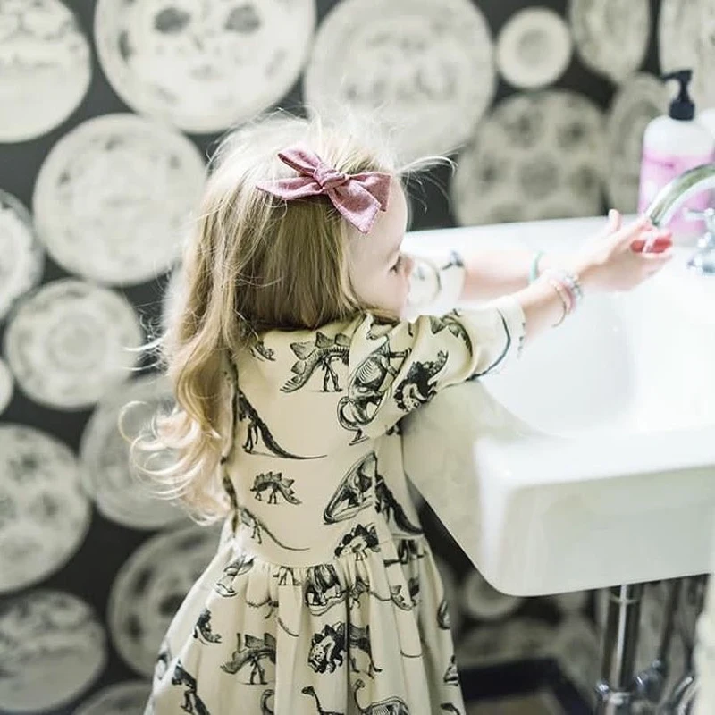 

Kids Toddler Baby Girls Long Sleeve Dress Tops Dinosaur Dresses Outfits pudcoco kids baby girl spring autumn dress outfit