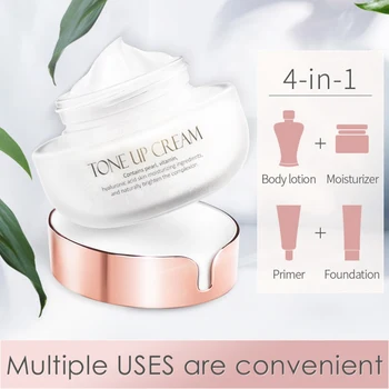 

New Natural Lazy Face Cream Moisturizing Brighten Skin Color Cover Blemishes Facial Hydrating Cream Long Lasting 55g