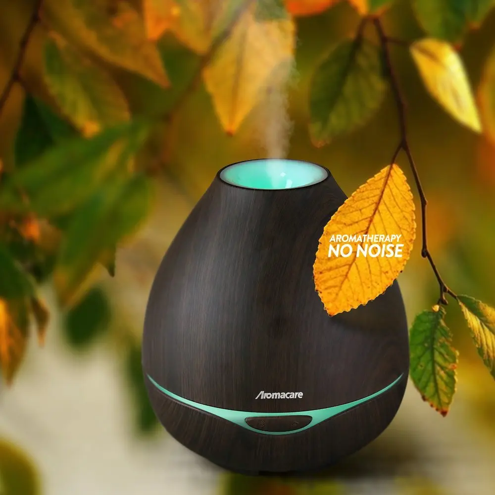 Aromacare 300 мл темное дерево зерна Арома диффузор увлажнитель Красочный Светодиодный светильник ночник очиститель воздуха для спа, дома, комнаты, офиса