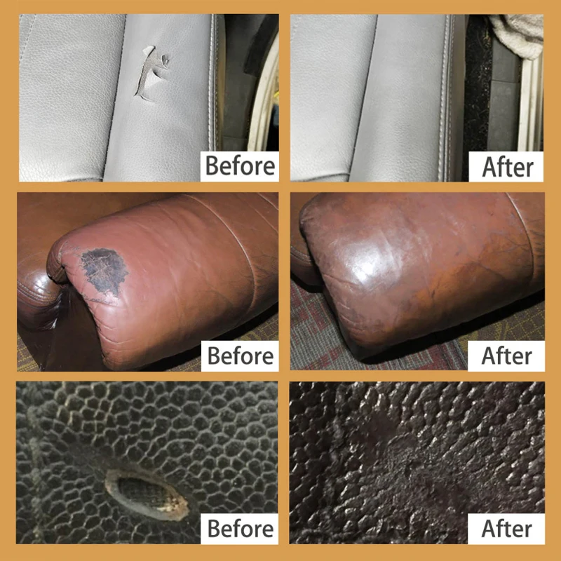 DIY 가죽 비닐 수리 키트 세트 접착제 자동차 시트 소파 코트 구멍 스크래치 균열 찢음, 패치 실러 10 개 포함