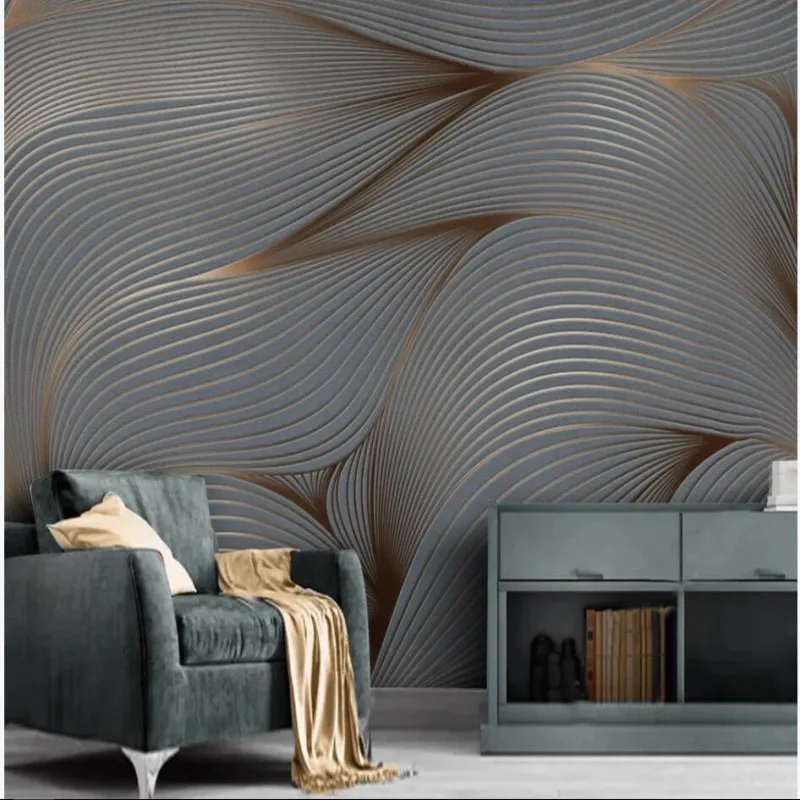 Геометрические абстрактные линии Ретро Ностальгический современный минималистичный светильник роскошный настенный фон