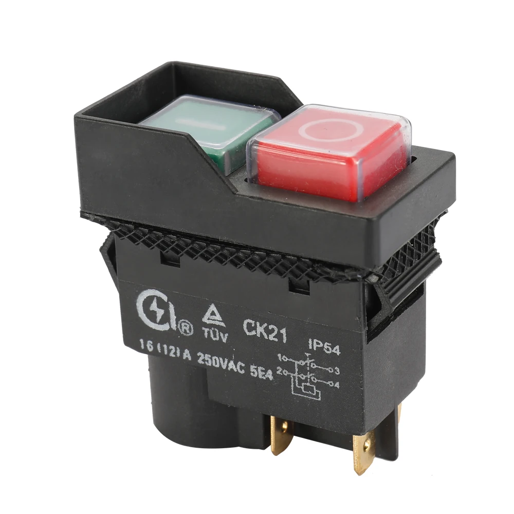 

250V Safety Switch Emergency Stop Safe Cut Off Killer Waterproof Dustproof Switches Electromagnetic Switch for Grinding Machine