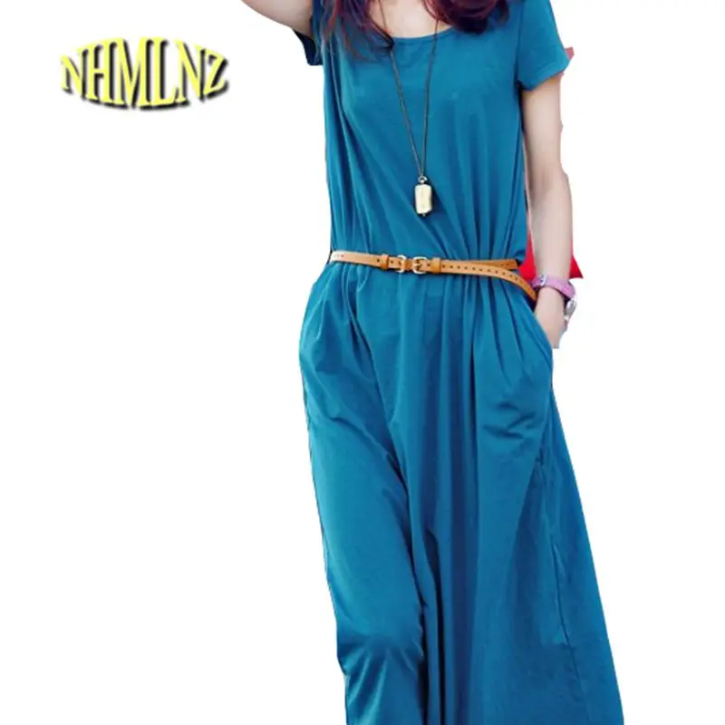 

2019 summer new fashion women's temperament loose big yards round collar short sleeve cultivate one's morality dress D-0489