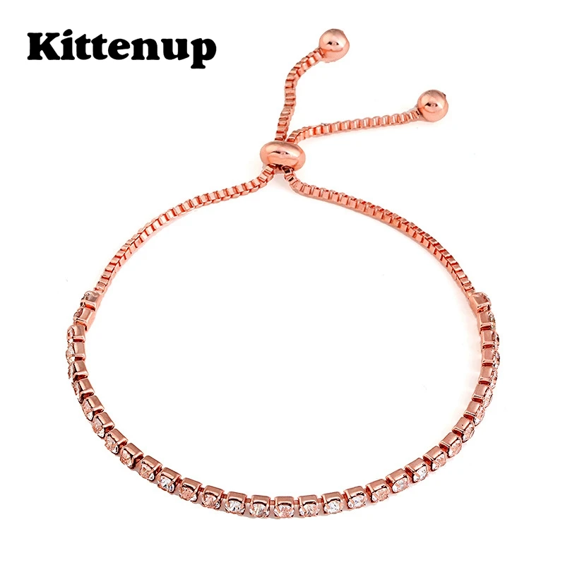 Kittenup Новая мода Простой Роза цвета: золотистый серебристый Цвет горный хрусталь