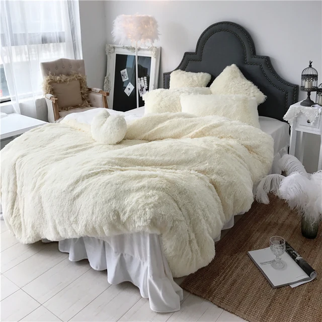3 4 6 7 Pcs Pure Color Mink Velvet Bedding Sets 8 Colors Lambs Wool 3 4 6 7 Pcs Pure Color Mink Velvet Bedding Sets 8 Colors