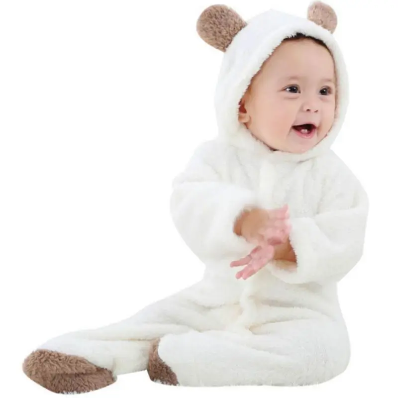Baby Rompers Autumn Winter Warm Newborn Baby Girl Clothes Set Cute 3D Bear Ear Jumpsuit Baby Boy Clothes Set Baby Clothing Sets