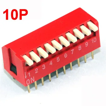 

10pcs/lot 2.54mm 10Pin side of the dial piano key style 10pin DIP switch side DIP switch