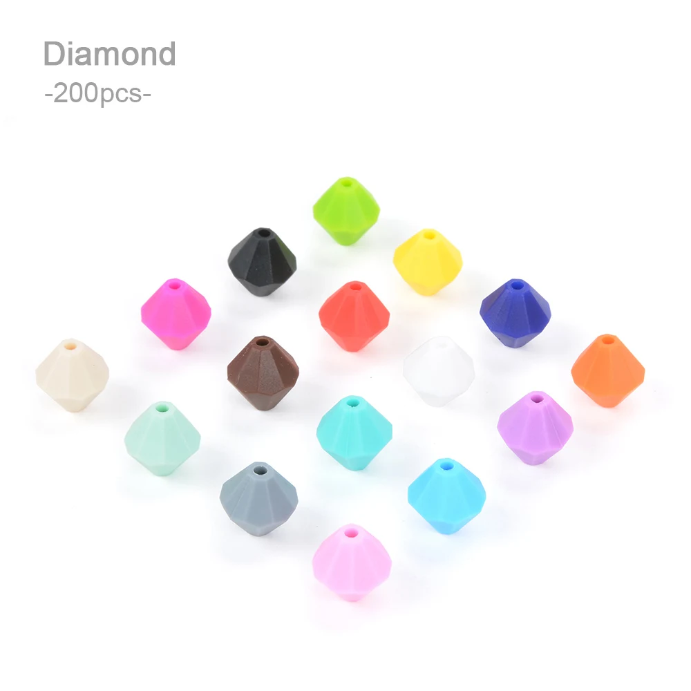 200pcs/lot Silicone Beads Loose Beads Silicone Necklace Teething Chew