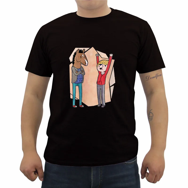 

Anime Bojack Horseman T Shirt Men Summer O Neck Short Sleeve Cotton T Shirt Casual Novelty Fitness Tees Cartoon Unisex Tops