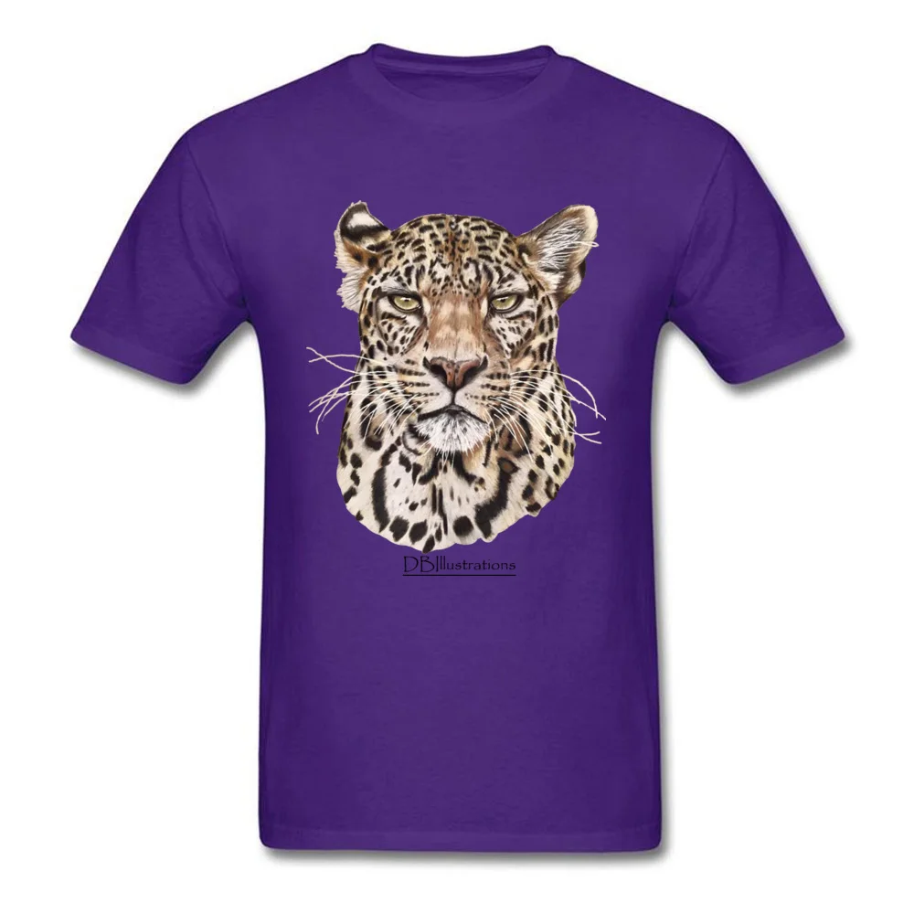 Leopard Summer 100% Cotton Crewneck T Shirt Short Sleeve Fashionable T-Shirt Brand New Gift T-shirts Drop Shipping Leopard purple
