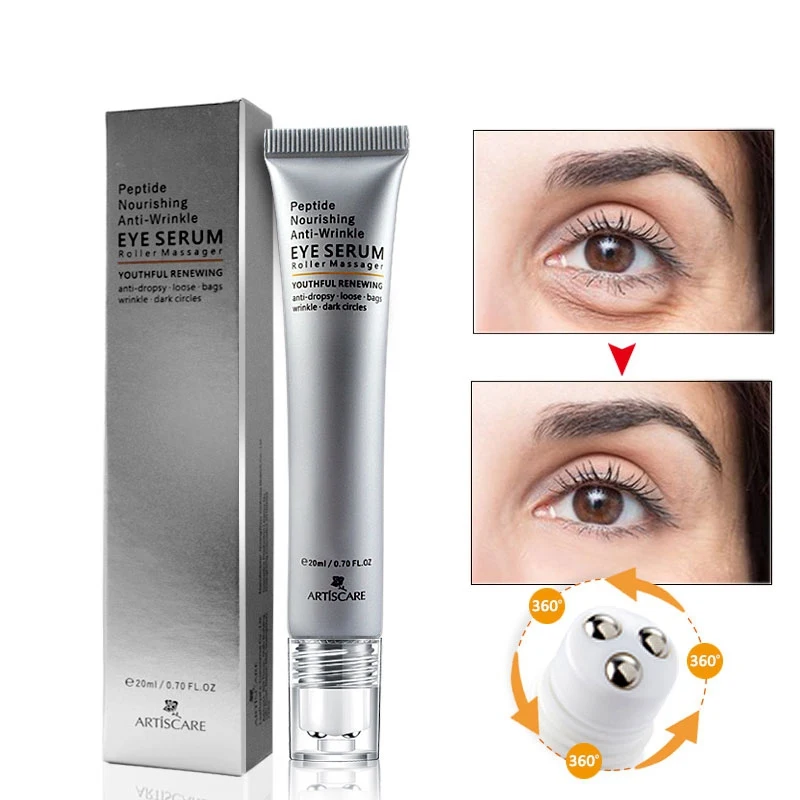 

Peptide Anti Wrinkle Eye Serum Anti-Puffiness Fine Lines Roller Massager Skin Remove Dark Circles Eye Cream Face Care S1