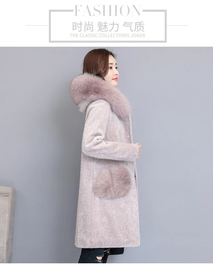 HANZANGL пальто для стрижки овец женское зимнее женское меховое пальто из искусственного меха модное тонкое кашемировое пальто с капюшоном пальто M-4XL