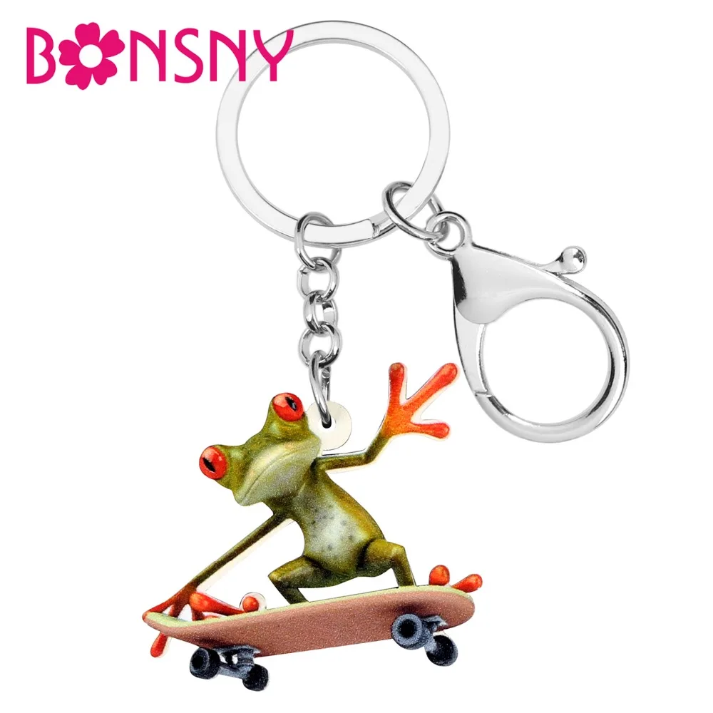 Акриловая цепочка для скейтборда Bonsny кольцо из брелока смешное аниме ювелирное