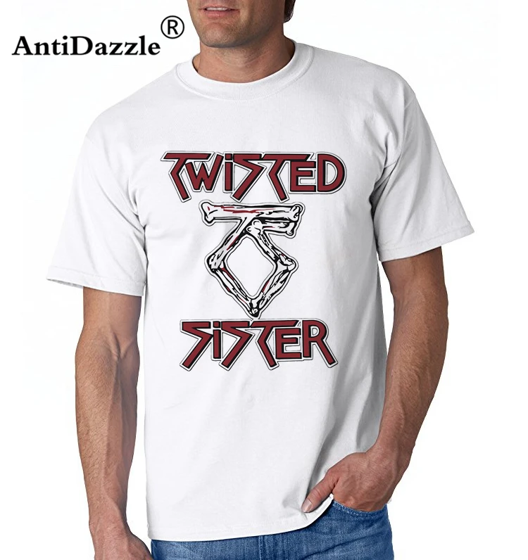 New TWISTED SISTER Old School Rock Band Logo Mens White Black T-Shirt Size S-2XL Sleeve T Shirt Summer Men Tee Tops Clothing | Мужская