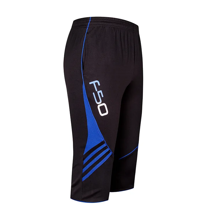 Мужские спортивные шорты 3/4 длины, баскетбольные футбольные спортивные шорты для тренировок, дышащие быстросохнущие шорты для бадминтона, тенниса, L-3XL - Цвет: 9712 blue
