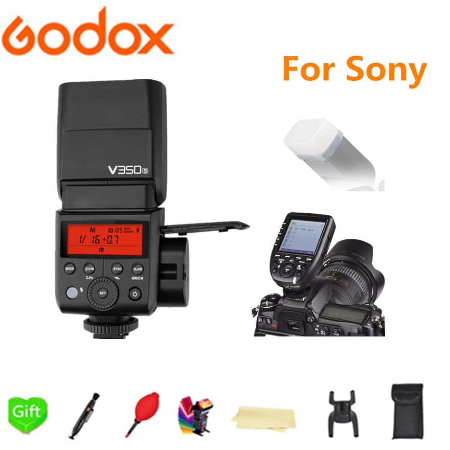 Godox V350S ttl HSS 1/8000 s со встроенным 2000 mAh Li Ion Батарея вспышки Speedlite + Xpro S Беспроводная