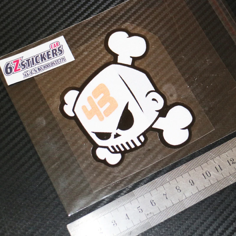 

6zstickers ken block 43 logos human skeleton skull Sticker