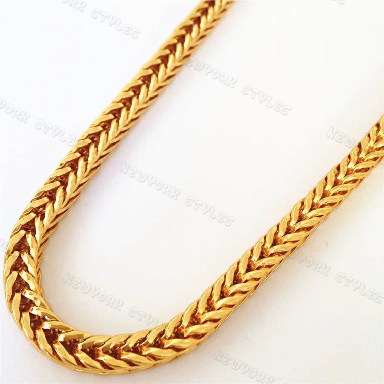 Mens 24K Gold Plated Stainless Steel 