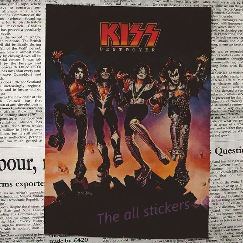 ВИНТАЖНЫЙ ПЛАКАТ Kiss band крафт ретро Европейская и американская музыкальная команда звезда классическая декоративная живопись Ретро плакат/6026