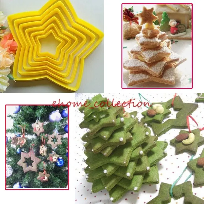

NEW SALE 6 pcs/set Christmas Star shape Cake Model Cookie DIY Sugar Craft Mold Cutter Paste Decorating Tool Baking Tool Kitchen