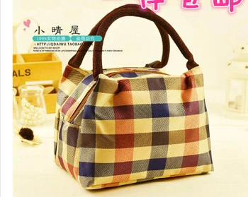 

Korean version of the new waterproof canvas lunch bag hand carry a small cloth bag lunch handbag Mummy