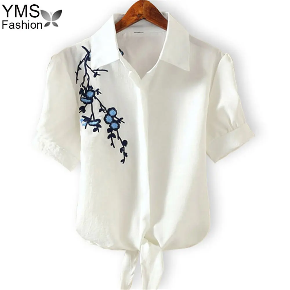 Vintage Embroidery Women Long Sleeve Shirts 2016 Spring