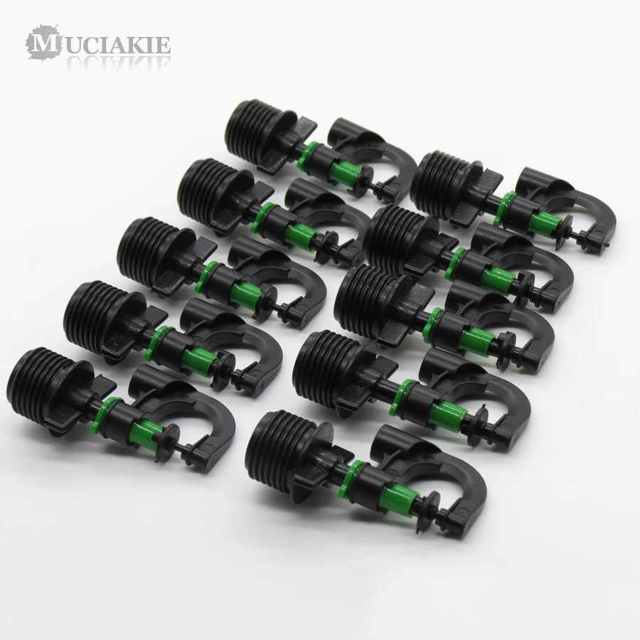 

MUCIAKIE 10PCS G-typed 360 Degrees Rotating Micro Garden Sprinkler 1/2'' (20mm) Male Thread Connector Lawn Garden Irrigation