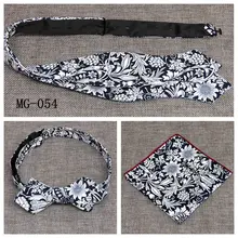 Mantieqingway полиэфир Цветочный платок и галстук-бабочка комплект 6 см с бантом 5,5 см Галстук Свадебная вечеринка платок Модные леопардовые