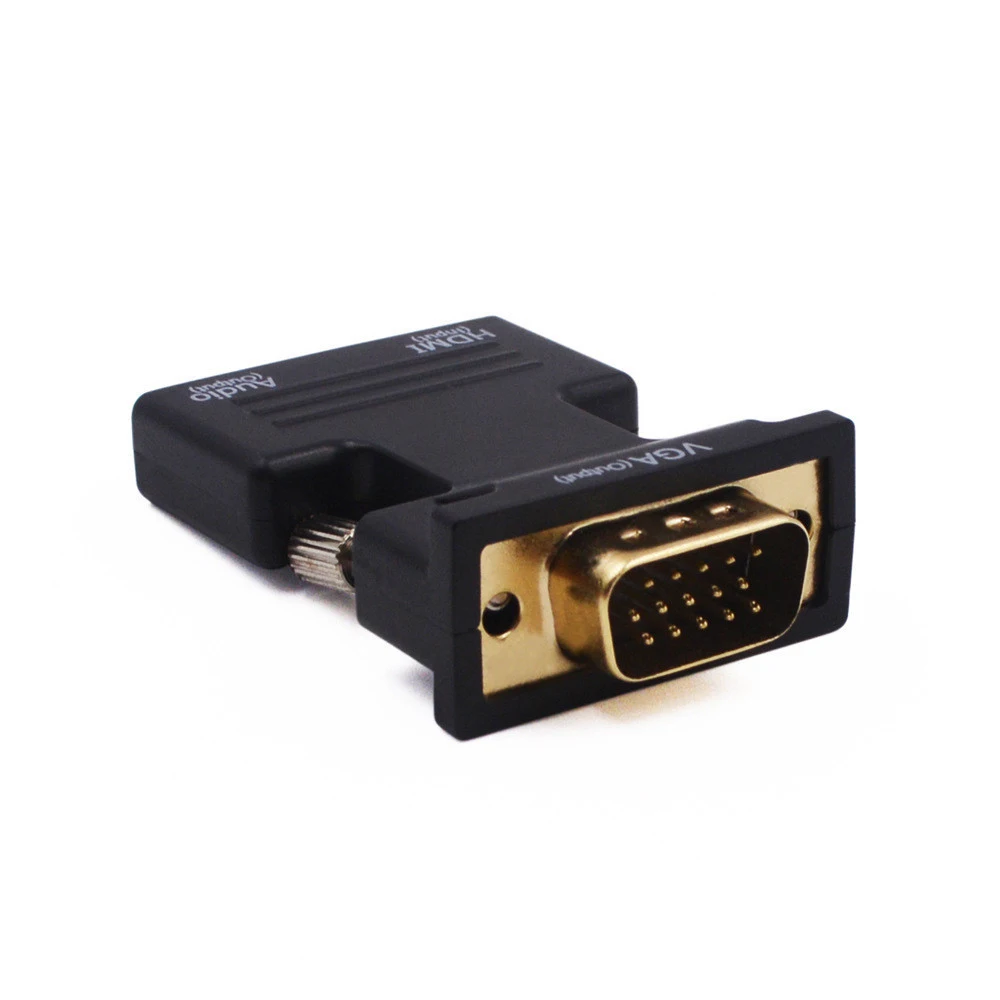  Nero Bianco Femmina a VGA Maschio con Cavo di Uscita Audio Converter HD 1080 P Adattatore HDMI