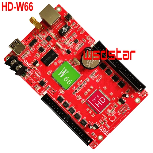 

HD-W66 2*50 Pin 2048*512 WIFI+Ethernet+USB port Single and Dual color Seven-color LED display controller Replace HD-E66 2pcs/lot